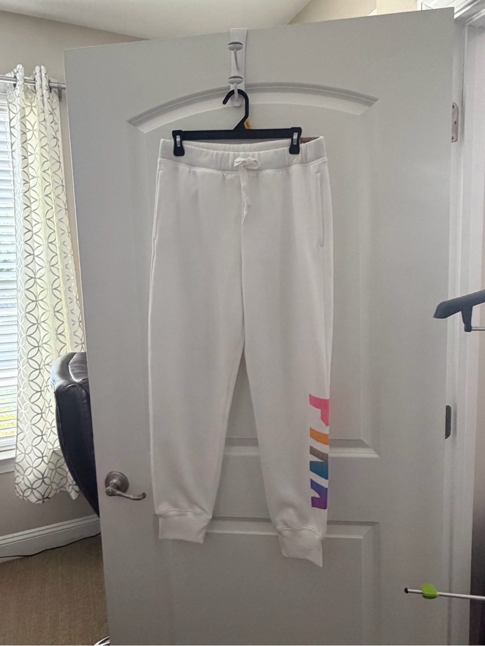 PINK Victoria's Secret White Zip-Up Hoodie with Multicolor Logo - Picture 11 of 11